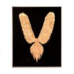 Abstract Gold Leaf Feather Bird Acrylic Wall Art