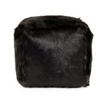 Zentique - 22" x 22" Tibetan Black Goat Fur Pouf