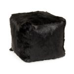 Zentique - 22" x 22" Tibetan Black Goat Fur Pouf