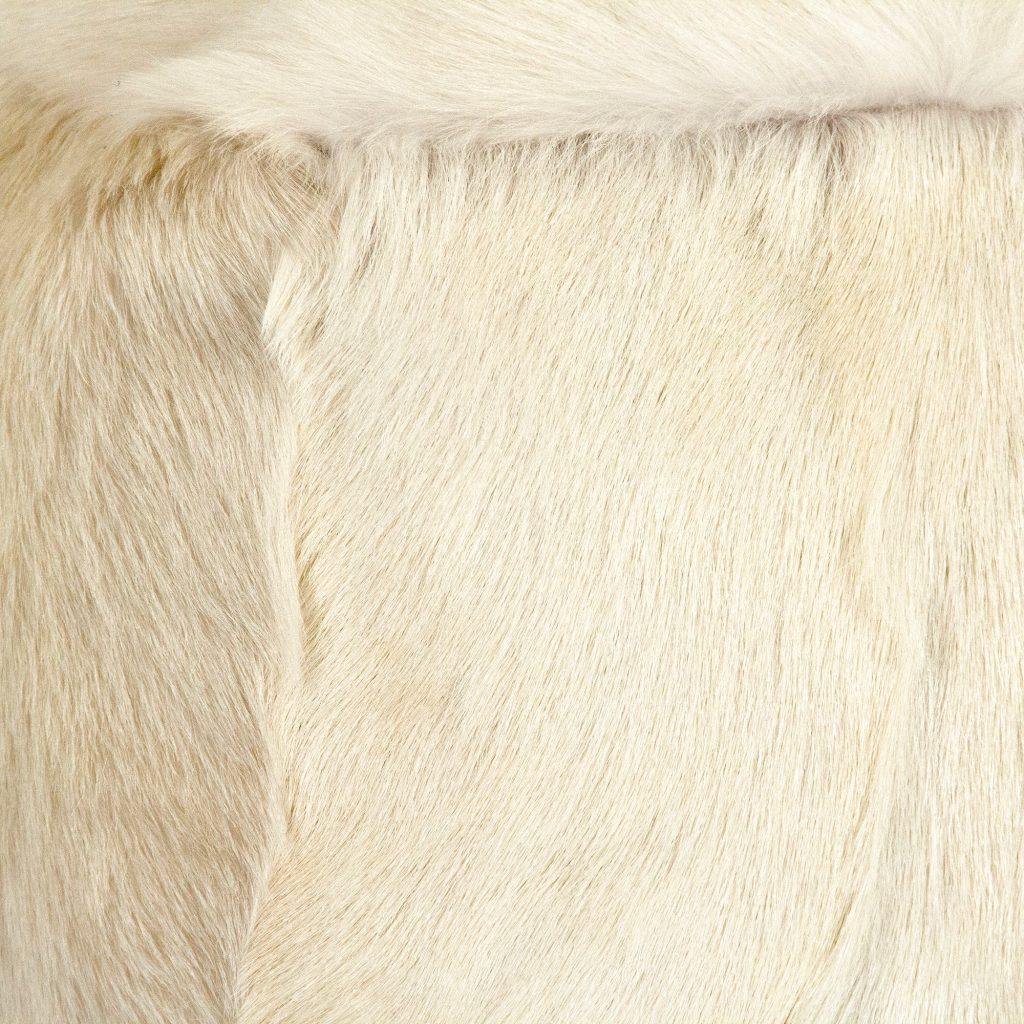 Zentique - 22" x 22" Tibetan Ivory Goat Fur Pouf