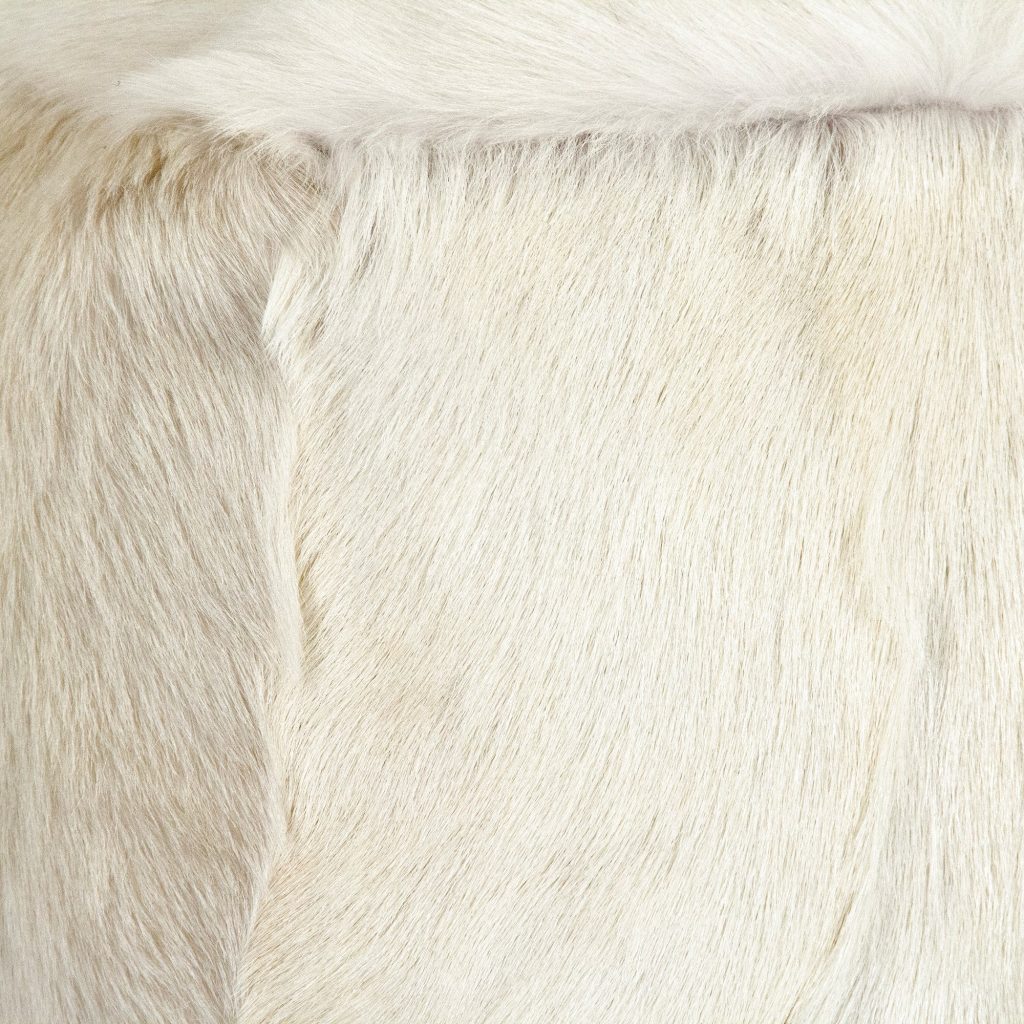 Zentique - 22" x 22" Tibetan White Goat Fur Pouf