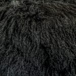 Zentique - 24" x 24" Tibetan Black Lamb Fur Pouf