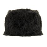 Zentique - 24" x 24" Tibetan Black Lamb Fur Pouf