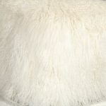 Zentique - 24" x 24" Tibetan White Lamb Fur Pouf