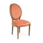 Zentique - Salmon Velvet Medallion Side Chair