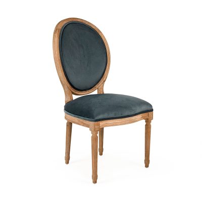 Zentique - Teal Velvet Medallion Side Chair