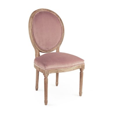 Zentique - Dusty Rose Velvet Medallion Side Chair