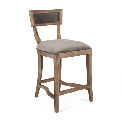 Zentique - Grey Velvet Carvell Counter Stool