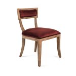 Zentique - Maroon Velvet Carvell Side Chair