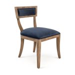 Zentique - Blue Velvet Carvell Side Chair