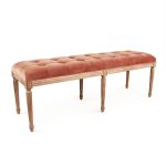 Zentique - Rose Velvet Louis Tufted Bench