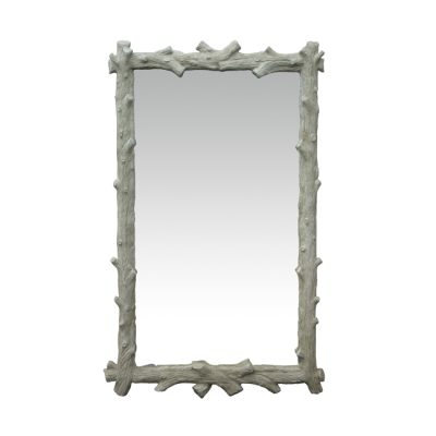 Oly Studio - Faux Bois Mirror White Plain Mirror