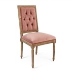 Zentique - Rose Velvet Louis Side Chair
