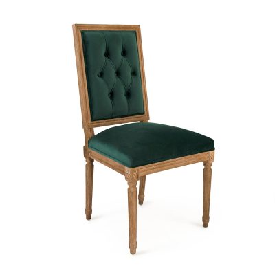 Zentique - Green Velvet Louis Side Chair
