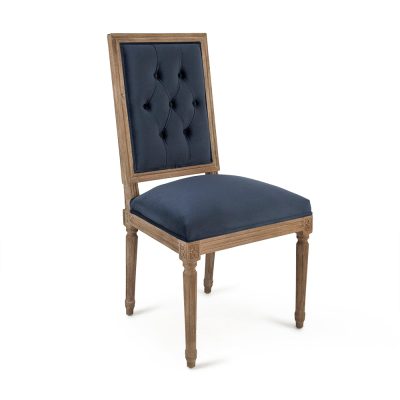 Zentique - Blue Velvet Louis Side Chair
