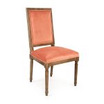 Zentique - Salmon Velvet Louis Side Chair
