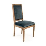 Zentique - Teal Velvet Louis Side Chair