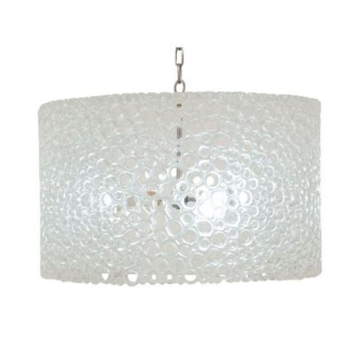 Oly Studio - Meri Drum Chandelier-silver-clear