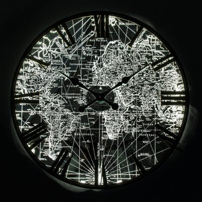 Mirrored Iron Clock w/ LED Light