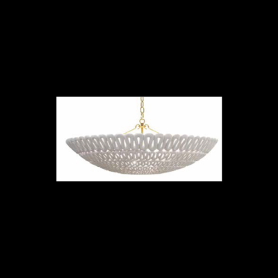 Oly Studio - Pipa Bowl Chandelier White Silver Hardware