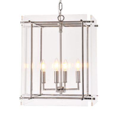 Zentique - Glass Box on Chrome Pendant Light