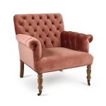 Zentique - Rose Velvet Lorraine Tufted Arm Chair