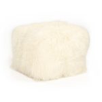 Zentique - 24" x 24" Tibetan Ivory Lamb Fur Pouf