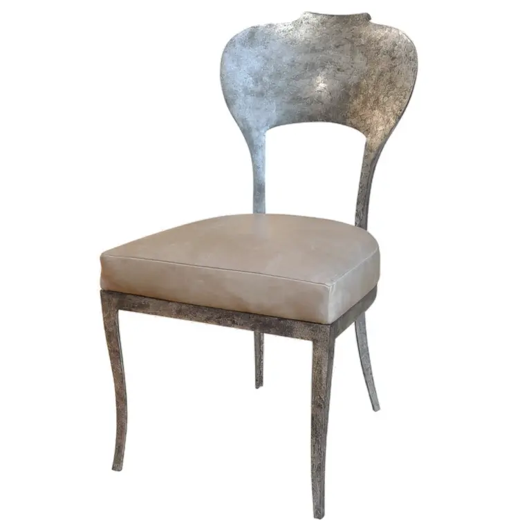 Oly Studio - Beverly Side Chair Antiqued Silver Bleu